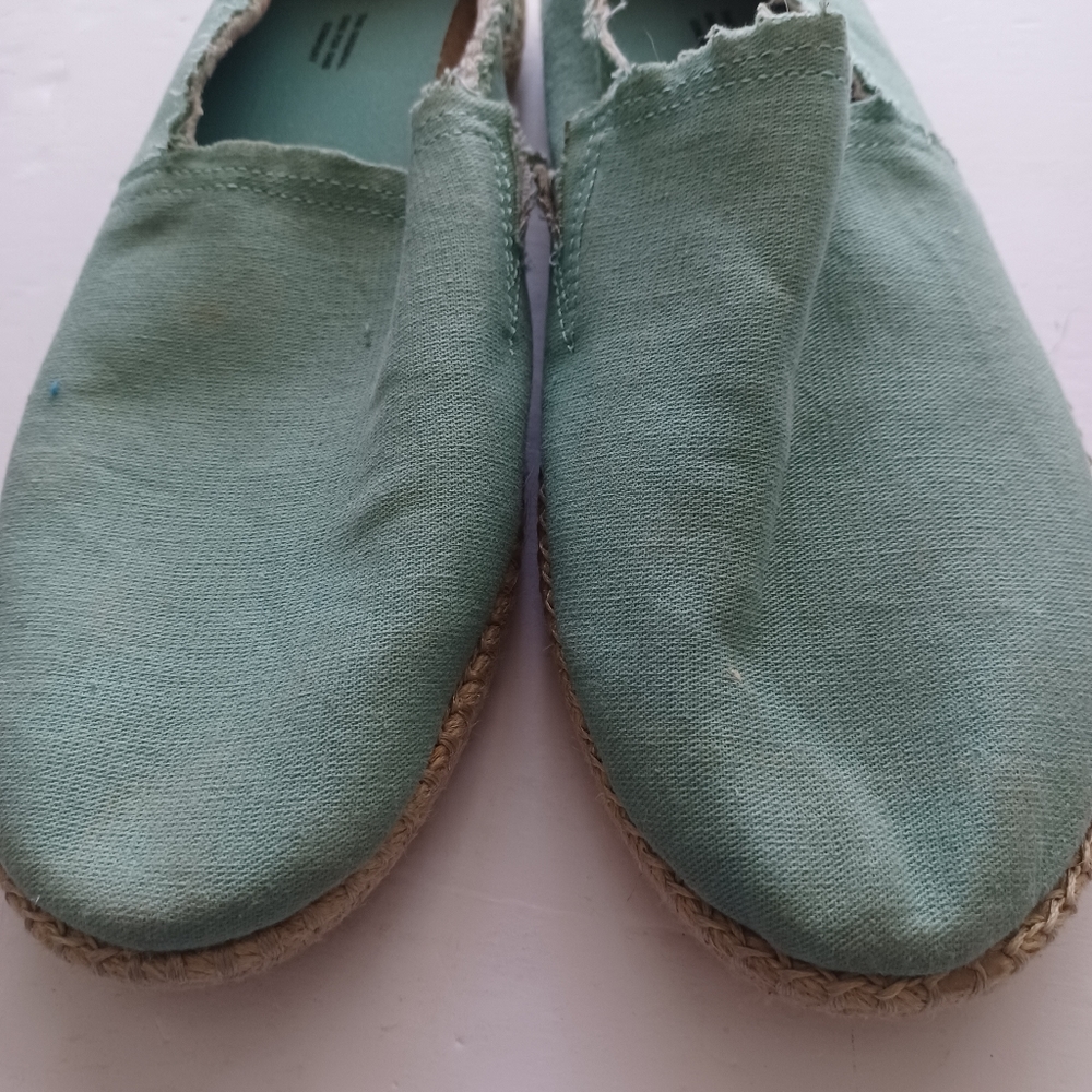 Tom's vionic slip on flats women's size 12 laguna green canvas cloud bound sole - Picture 6 of 6